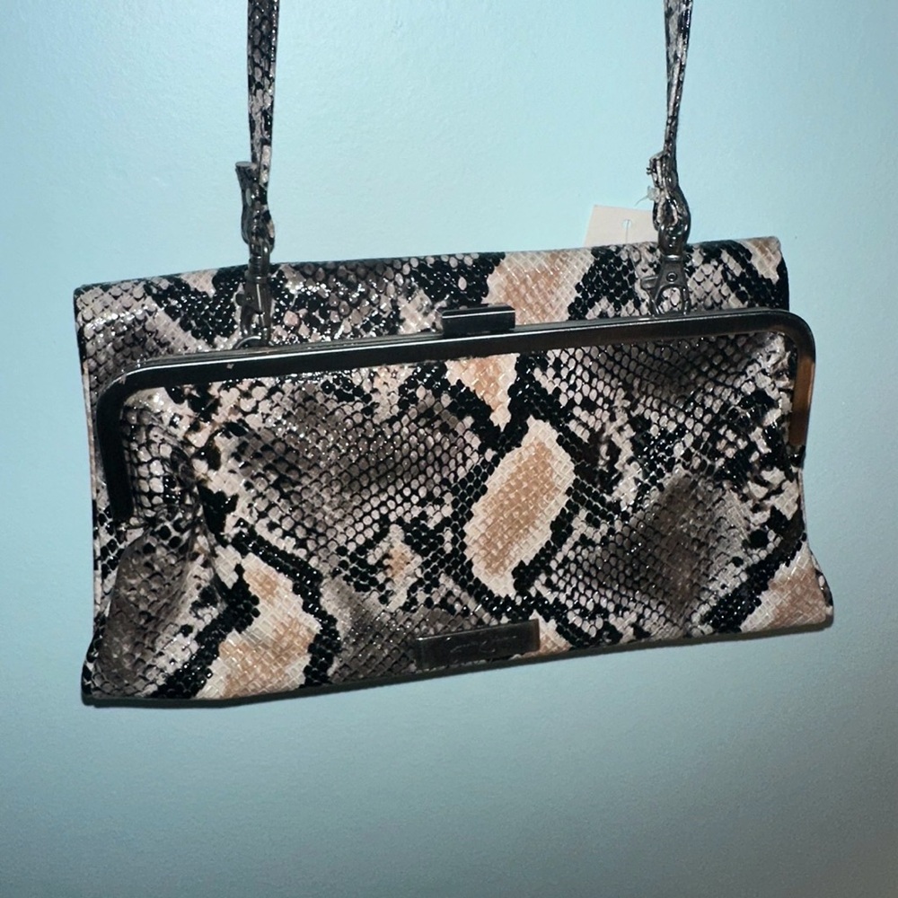 Jessica Simpson Black and Brown Snakeskin Clutch - Picture 2 of 2